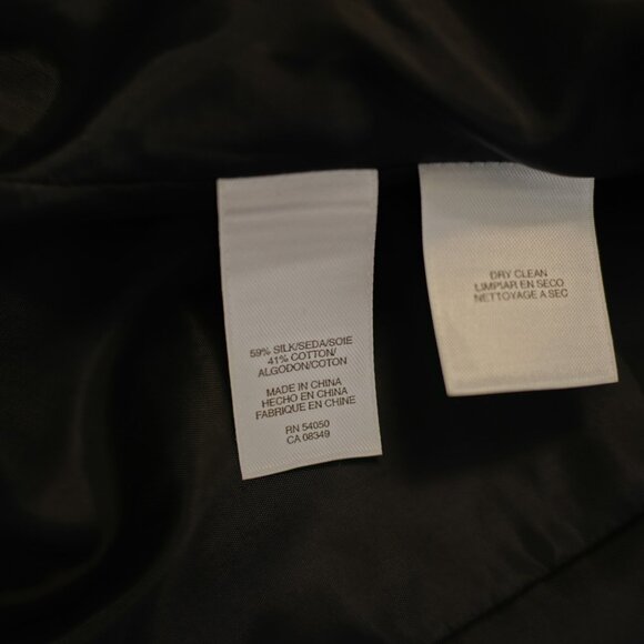 Nine West Black Floral Embroidered Jacquard Cape Collar‎ Silk Cotton Blazer 14 - Picture 10 of 10